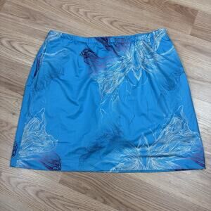 Women's Nike Golf Tennis Skirt Blue Floral Size Medium Built In Shorts Athletic